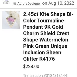 Bi colored Tourmaline Pendant